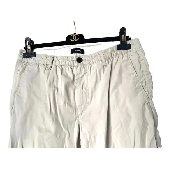 Theory Chino Pants Men's 31 x 28 Leg Dress Trousers Stretch Khaki Bone - Picture 3 of 8